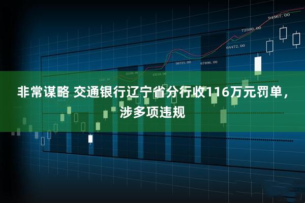 非常谋略 交通银行辽宁省分行收116万元罚单，涉多项违规